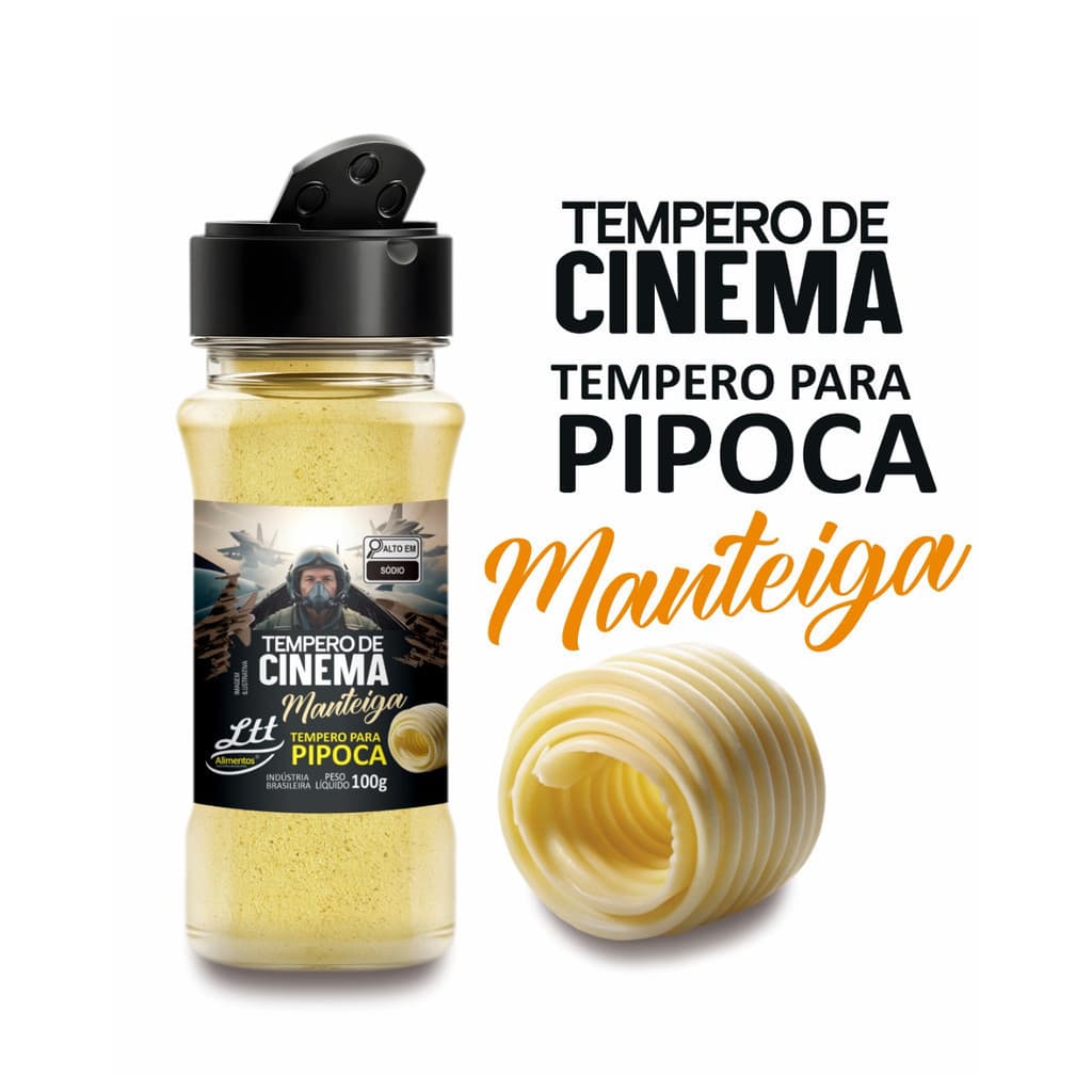 Tempero De Pipoca Sabor Manteiga 100g Exclusivo E Unico - Super Linha Premium Mais Tempero