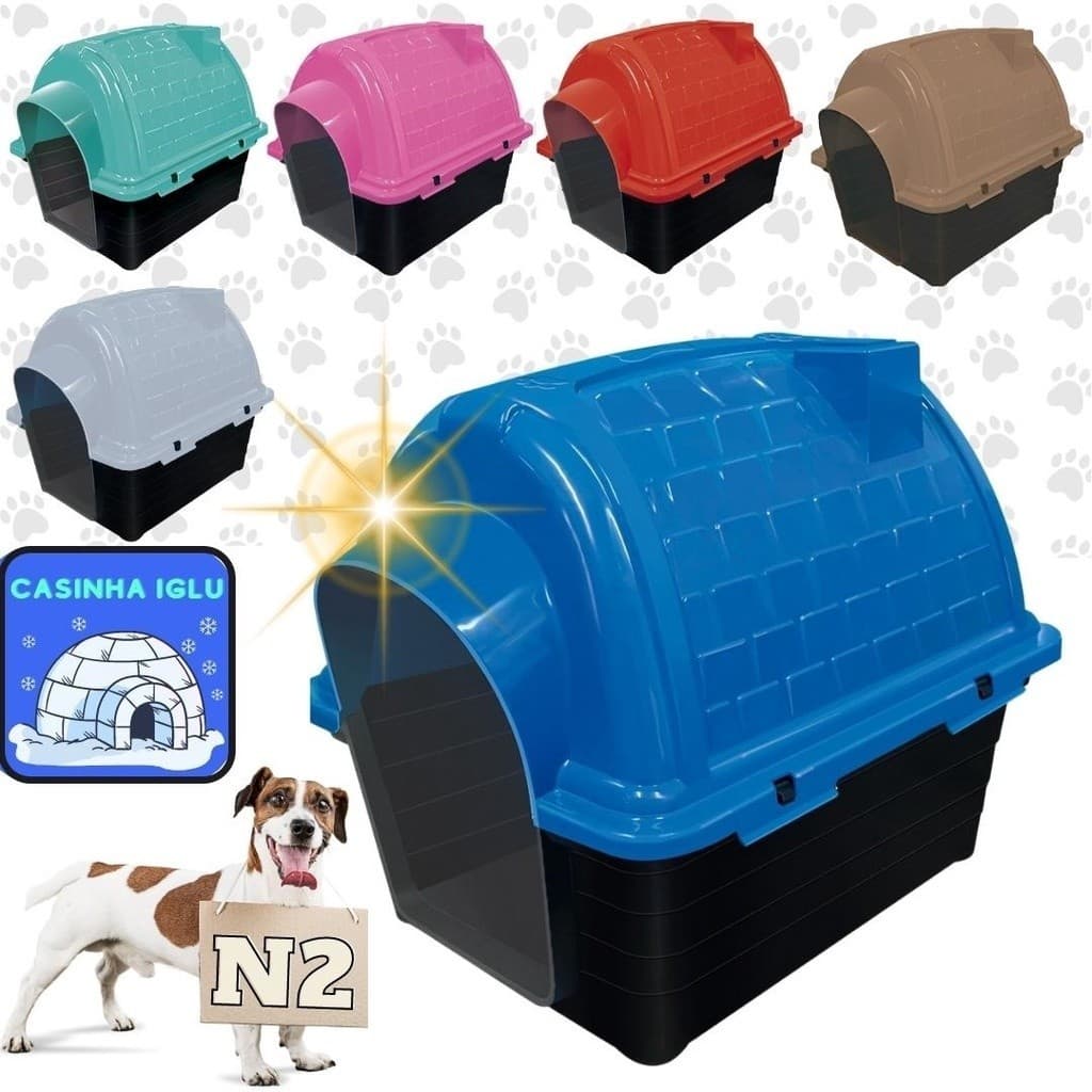 Casinha Cachorro N2 Casa Iglu Pet Com Proteção Raios UV Furacão Pet Desmontável