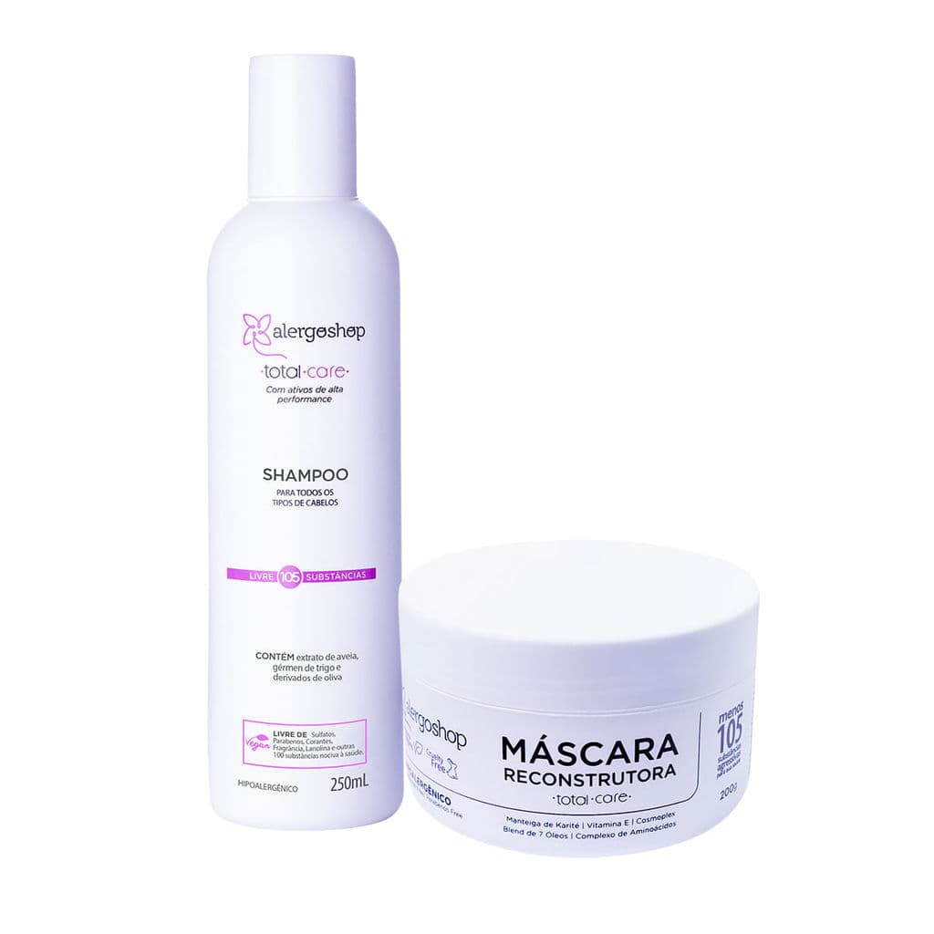 Kit Total Care - Shampoo Hidratante e Máscara Reconstrutora