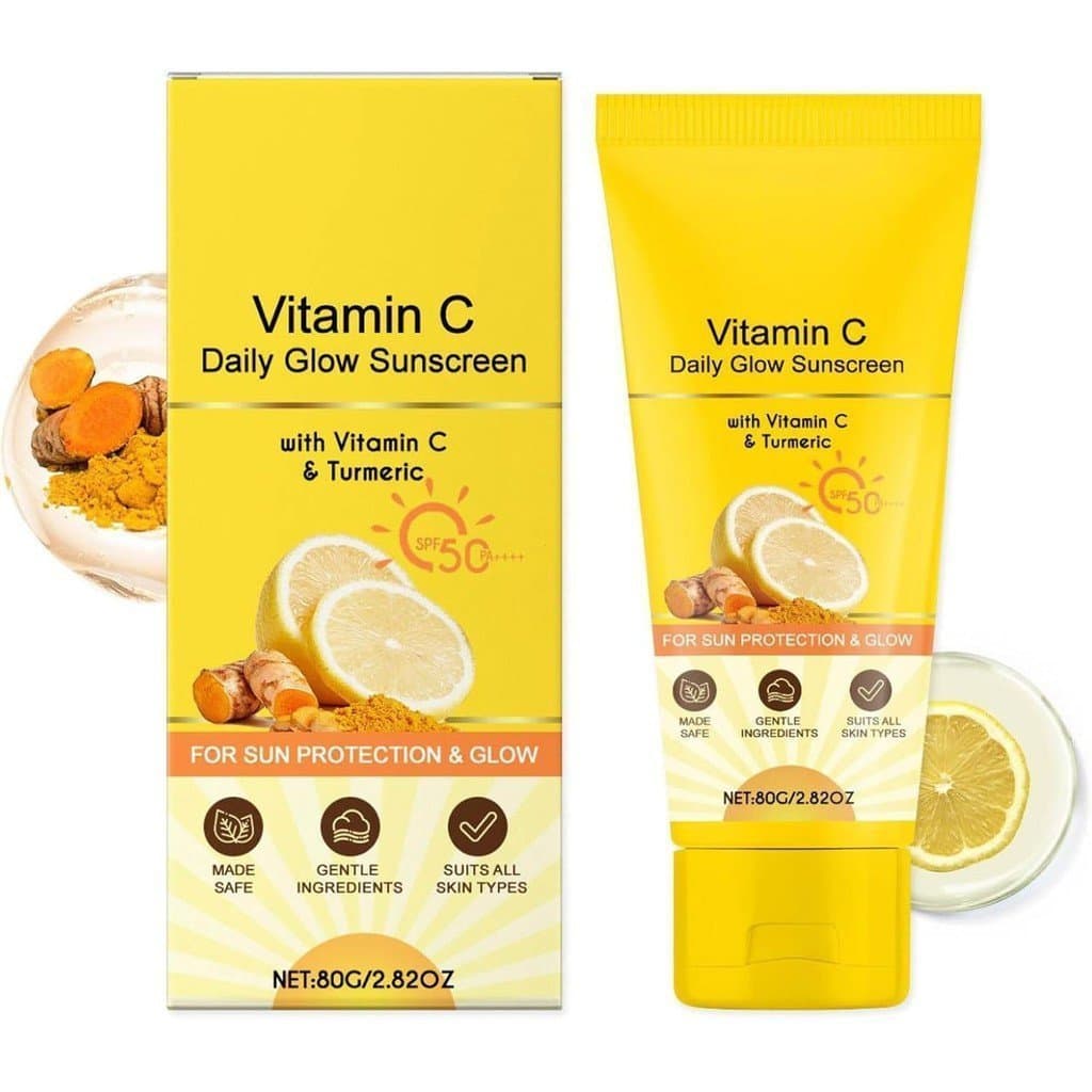 Protetor solar Golden Ginger SPF50 (antimanchas), rico em vitamina C, usado para cuidados faciais, protetor solar facial