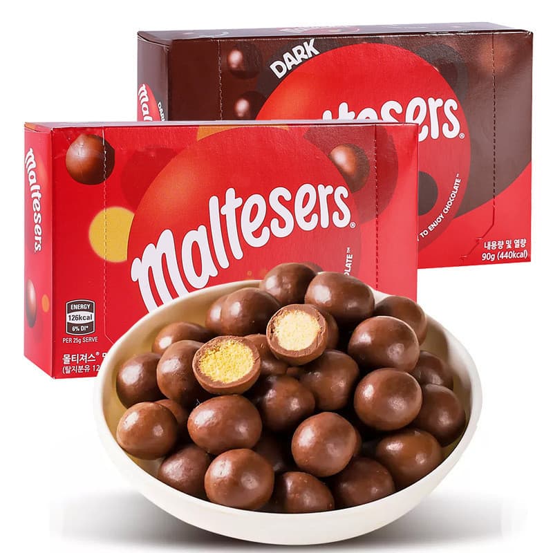 Maltesers Maltesers Maltesers Importado Maltesers Chocolate Amargo 90g Lanches de Chocolate ao Leite em Caixa 9/3/2