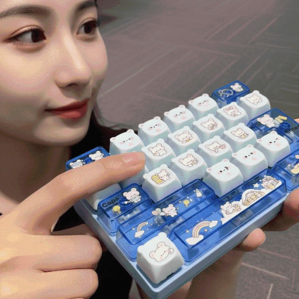 Brinquedo Fidget Para Teclado INTREE , 26 Teclas Mecânicas Mini Mecânico Suave Clicky , Arco-Íris