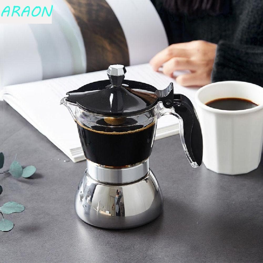 Pote Para Cafeteira , Transparente De Aço Inoxidável Visível Moka , 4/6 Xícaras De Café Expresso Italiano