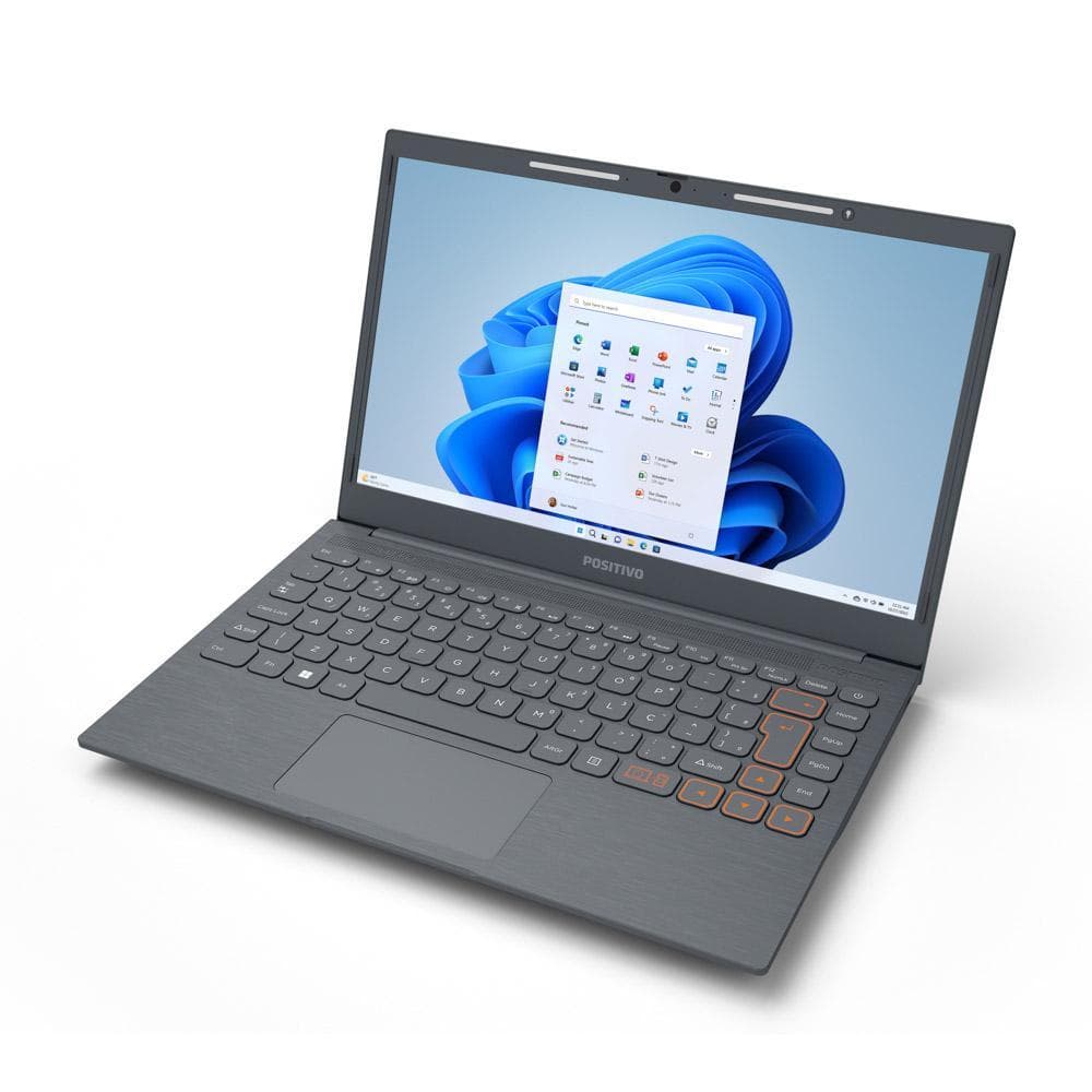 Notebook 14,1" HD Positivo Vision C14 C4128A Windows 11 Intel Celeron Memória 128GB eMMc 4GB RAM Cinza