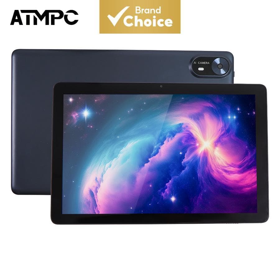 Tablet Android ATMPC Pad de 11 polegadas, 128 GB de armazenamento, tela IPS HD, Wi‐Fi de banda dupla e câmera dupla para