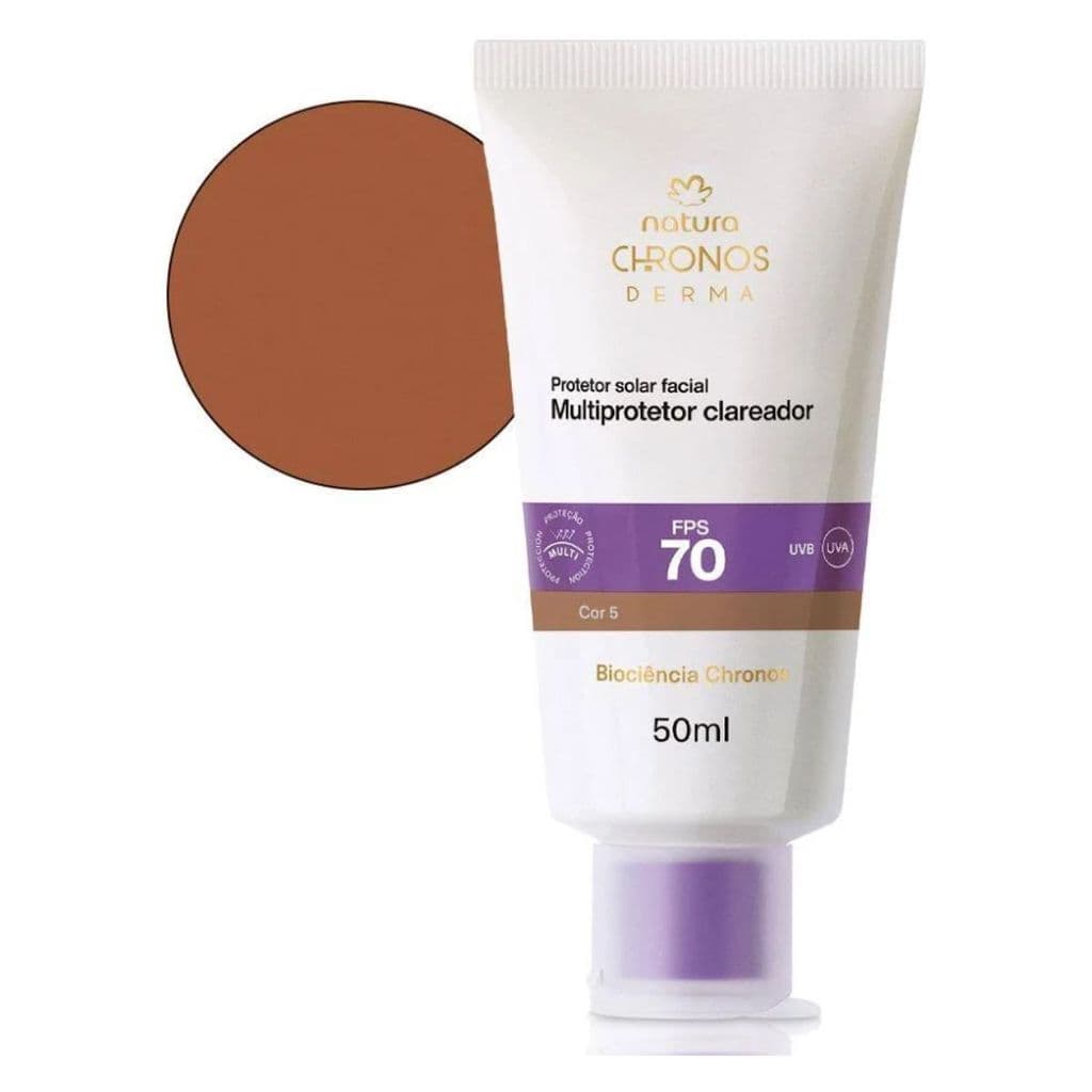 Protetor Solar Facial Multiprotetor Clareador FPS 70 Chronos Derma 50 ml Escolha: