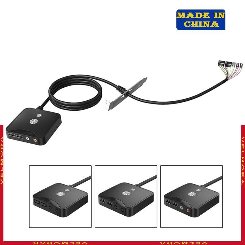 VEl Internet Café Desktop Caixa Dois Usb2 0 Hub Interruptor Extensão Para Computador Placa-Mãe Bota Extern