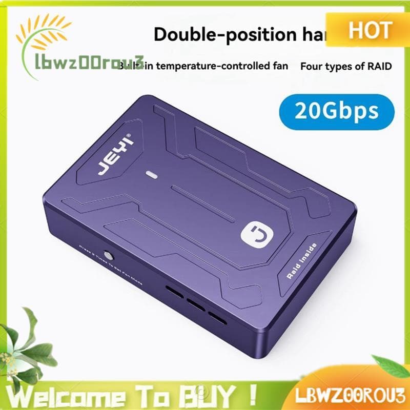 Gabinete SSD Dual Bay NVME USB3.2 Ventilador De Resfriamento Integrado Com Externo De 20 Gbps Para PC