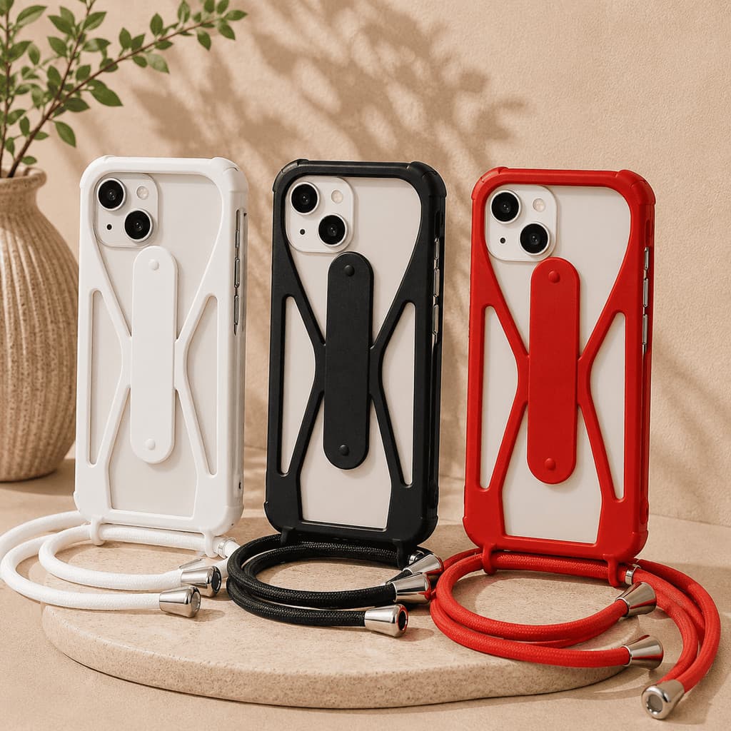 Cordão Com Capa Universal de Silicone Para Pendurar, alça esportiva, suporte Anti-Perda