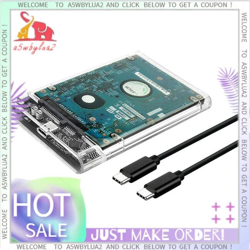 2.5 Polegada HDD SSD Caso SATA Para USB 3.1 Tipo C 4TB Transparente Disco Rígido Externo Habitação Compatível UASP III P