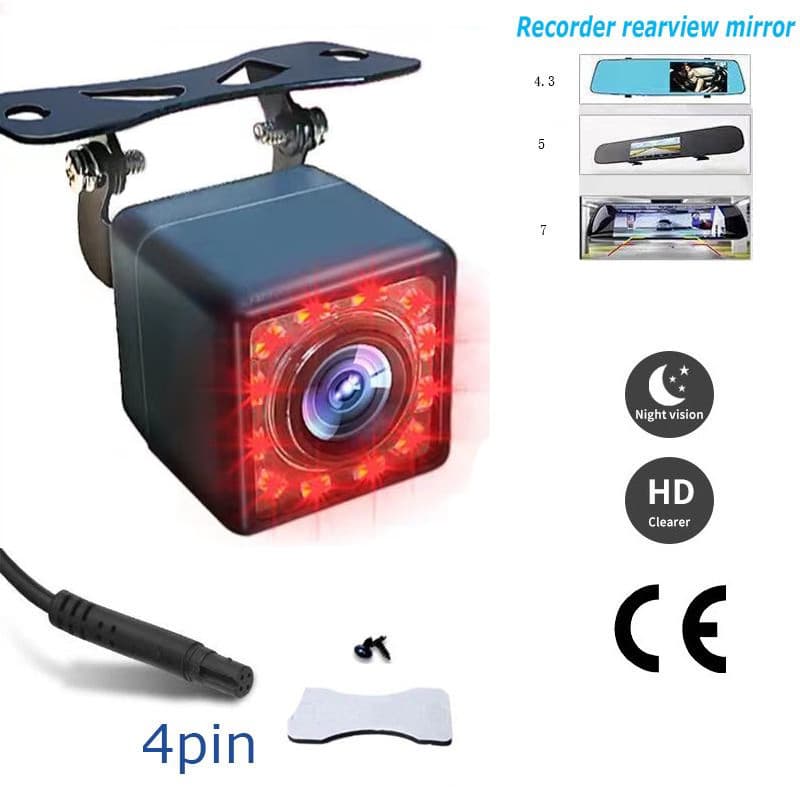 Câmera Do Carro Gravador De Condução Imagem De 4 Pinos ultra-Clara 12LED Traseira Infravermelha Protetor Solar À Prova D