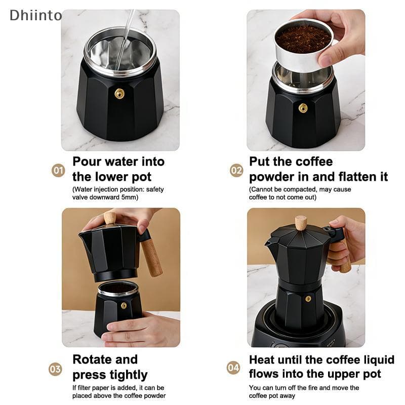 [Dhiint] Fogão Expresso De Alumínio Moka Pot Express Cafeteira Percolador Italiano Clássico Mocha Máquina De Café