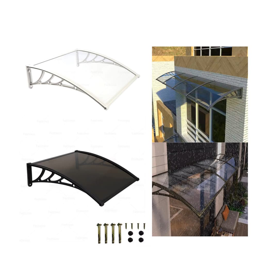 Toldo Modular Policarbonato Kit Completo 1,00x0,60m Porta Janela Encaixe