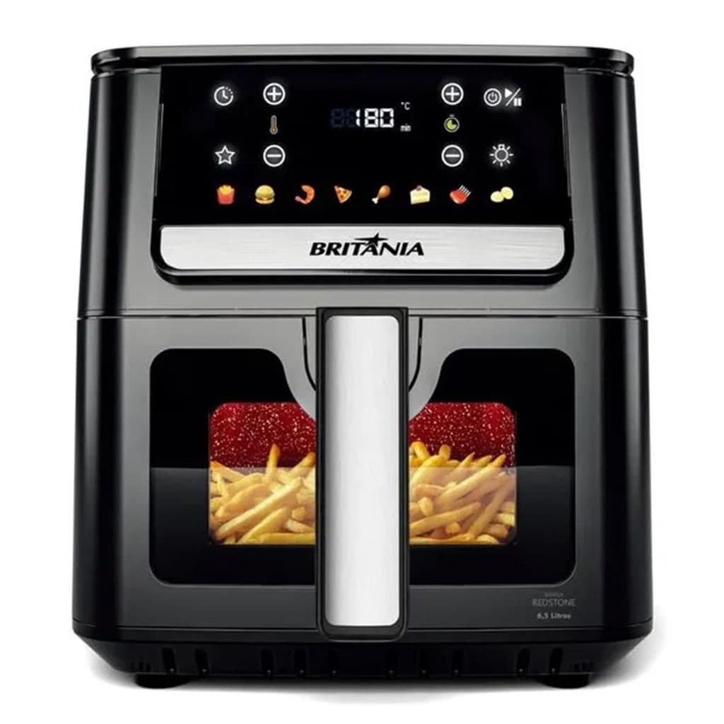 Air Fryer Britânia BAF65A 6,5L 1700W Digital com Visor Glass