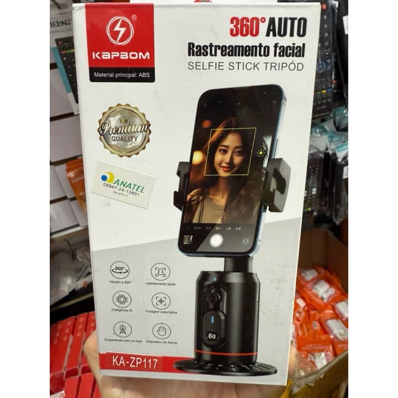 Tripé Gimbal Estabilizador Celular Reconhecimento Facial 360 Vídeo Preto