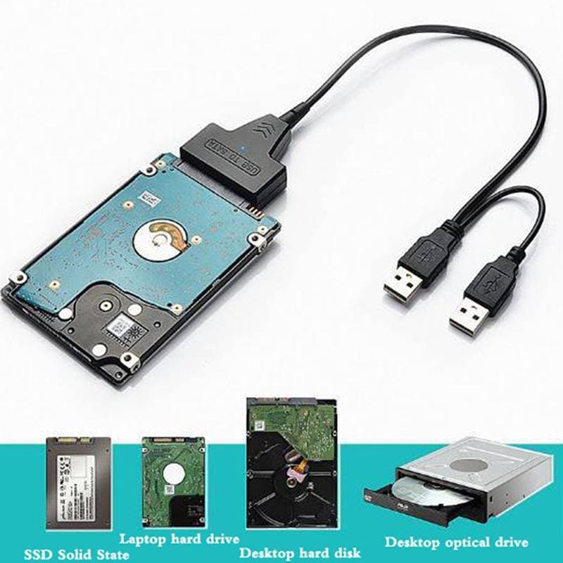 SHINE Cabo SATA Para Laptop SSD 2.5 Polegada Desktop HDD Disco Rígido Externo Adaptador USB 2.0 Com Porta De Alimentação