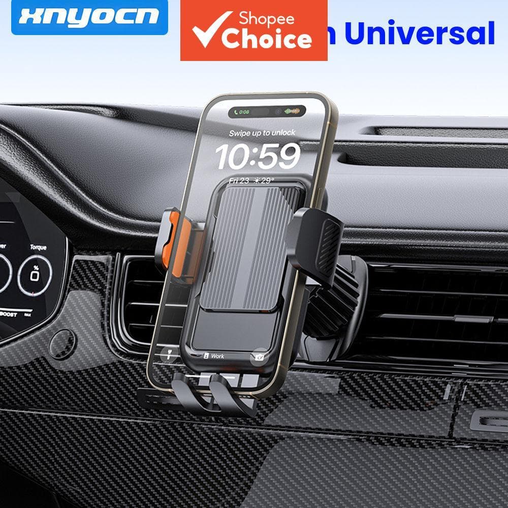 Suporte de celular universal para saída de ar do carro com clipe de gancho atualizado, trava rápida, operação com uma