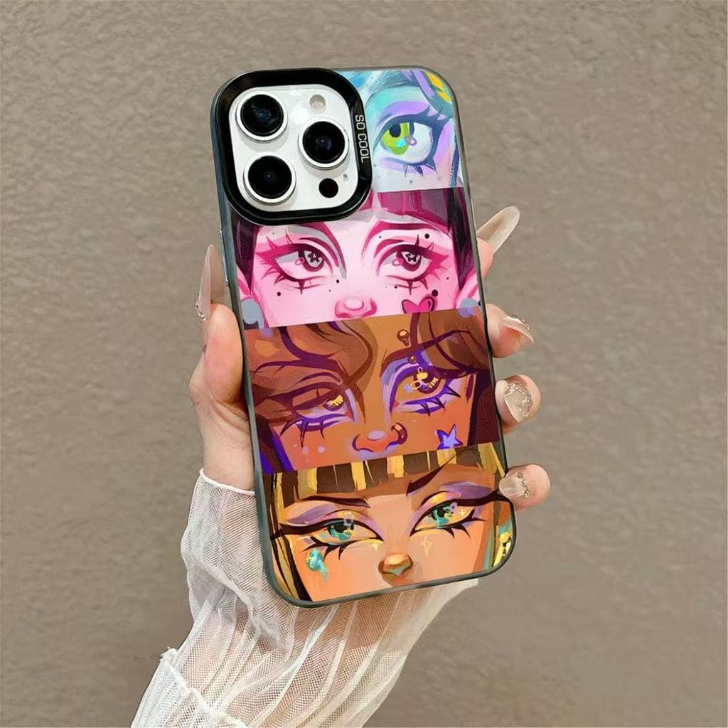 Resistente a arranhões Capinha para iPhone 17/16/15 Pro Max Capa de celular Cool Girl com cobertura total