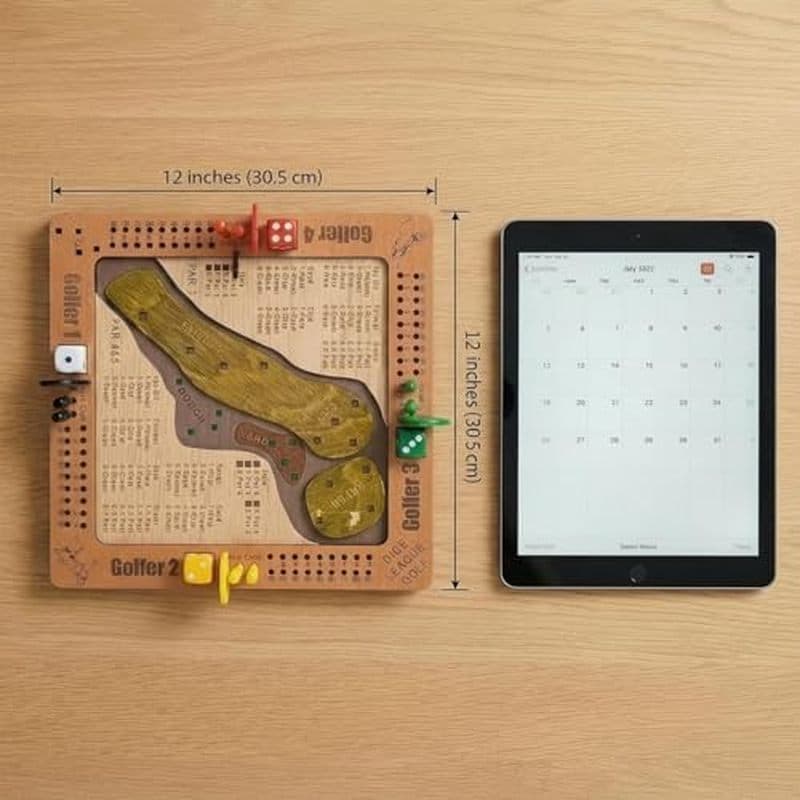 Jogo de golfe de dados de mesa - jogo de tabuleiro de xadrez de madeira portátil, adequado para família e amigos, Mini c
