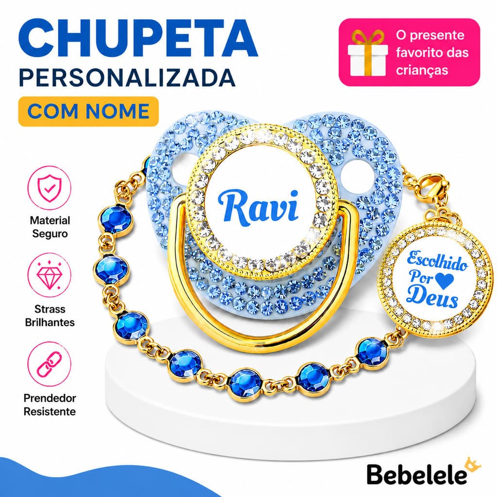 Chupeta para bebês com nome personalizado do bebê, chupeta de silicone BPA Free &2OMQ