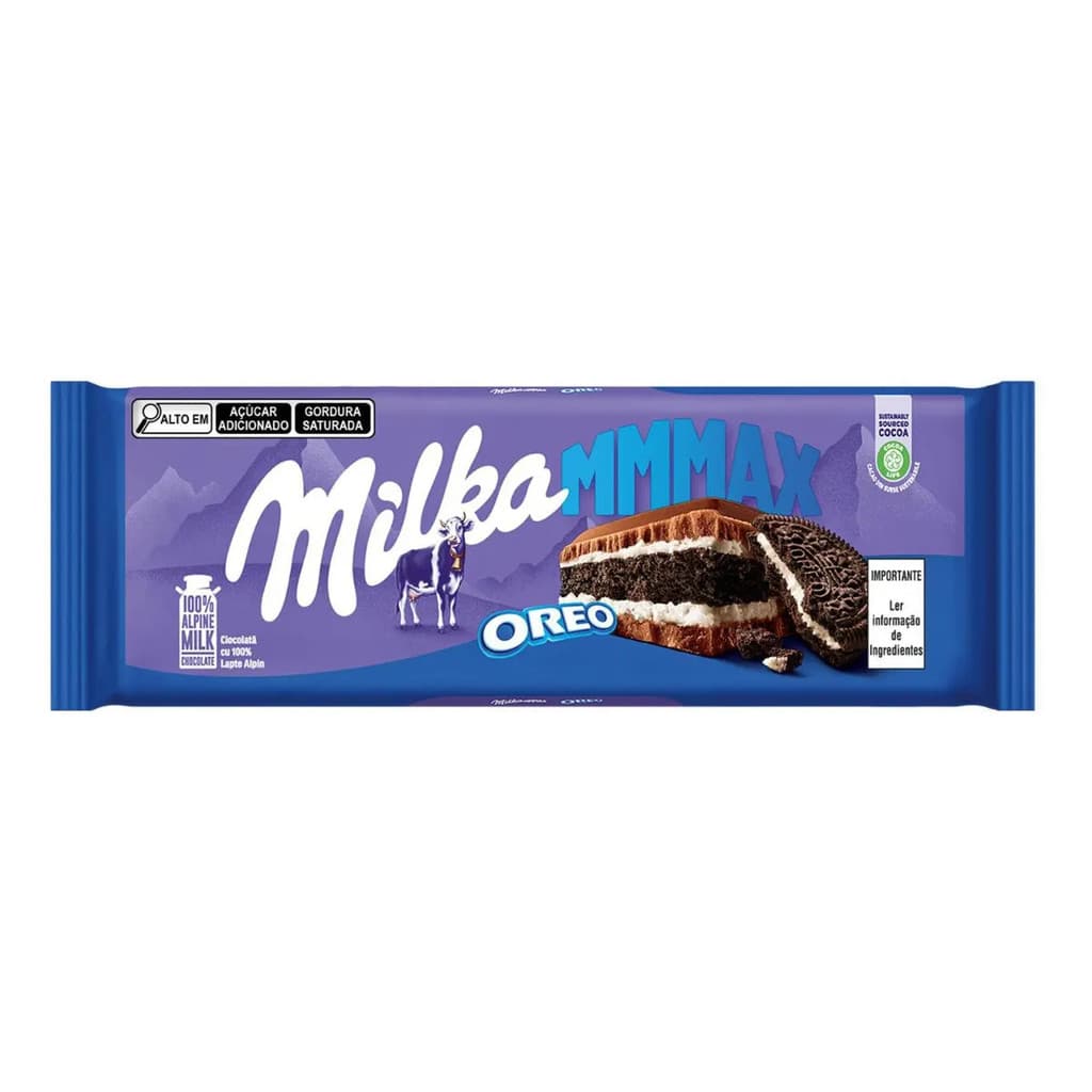 Chocolate Milka Oreo 300g Tablete Importado Premium com Biscoito Crocante