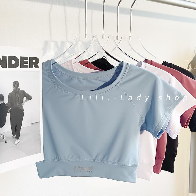 Top esportivo curto feminino roupas de Fitness de secagem rápida roupas de Yoga fino correndo Pilates treinamento aperta