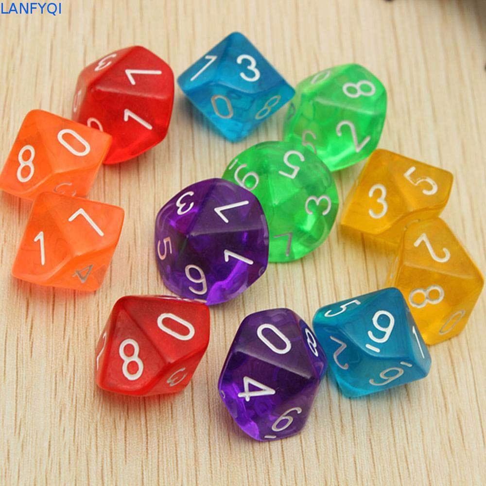 LANFYQI 10pcs D10 Dados Entretenimento Jogos De Tabuleiro Número De Festa Em Família Jogando KTV Jogo