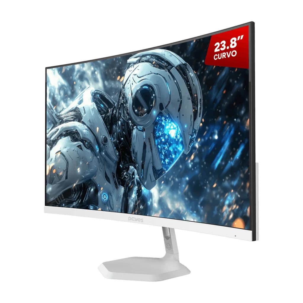 Monitor Gamer PCYES O-Creed O23C 23.8" Curvo Fhd Va 180HZ 1MS Hdmi/Dp Freesync White Ghost PMGO23C180WG - PCYES