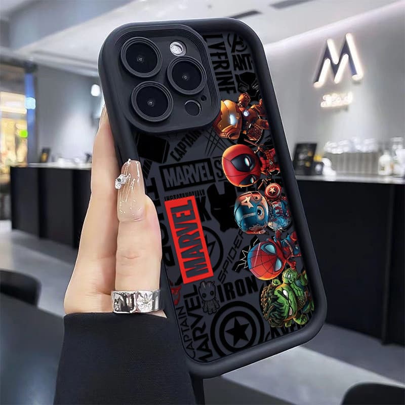 Celular Marvel Capinha para iPhone 17/16/15/14/13/12 Pro Max Normal Capa protetora para celular resistente a impactos