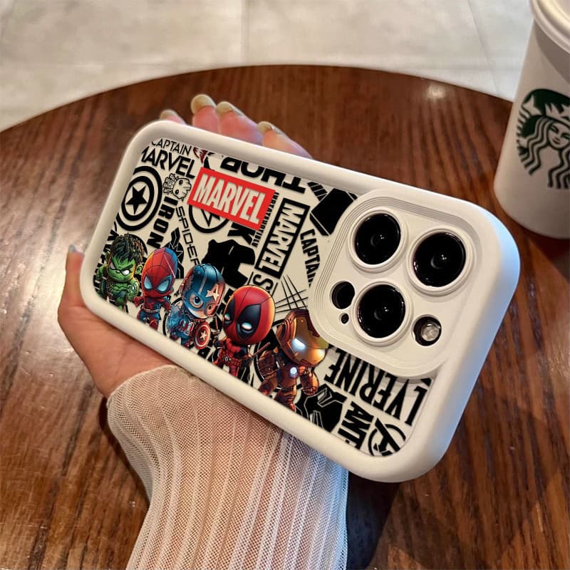 Capinha para iPhone 17/16/15/14/13/12 Pro Max Normal Capa protetora para celular resistente a impactos Celular Marvel