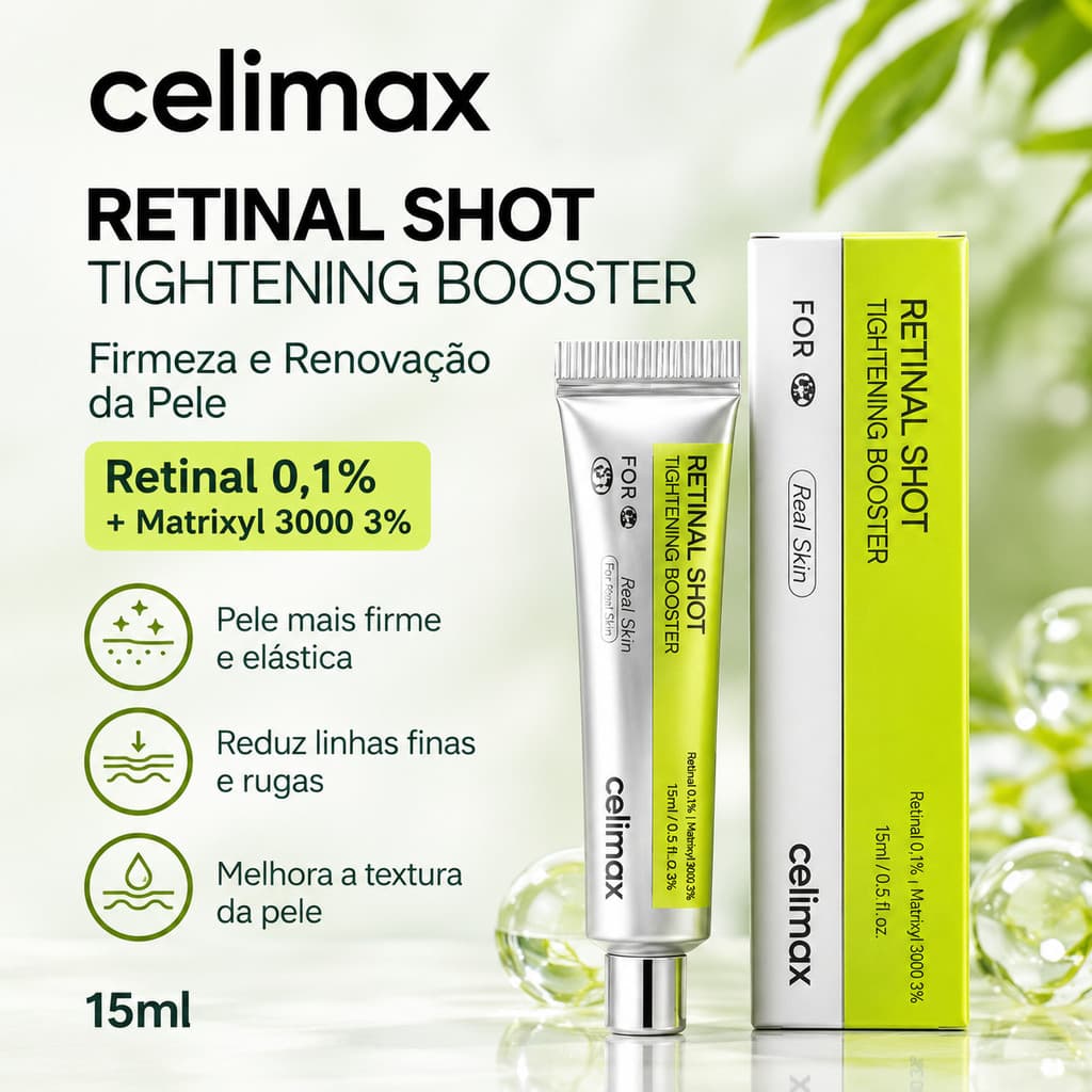 Celimax Retinal Shot 15ml Creme Facial com Retinal 0,1% Matrixyl 3000 3% Anti-Idade Firmador Hidratante