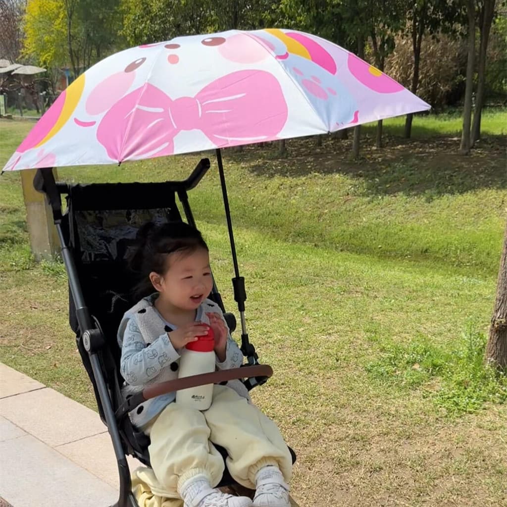 Carrinho de bebê guarda-sol carrinho de bebê protetor solar guarda-chuva de borracha preta andando bebê ferramenta útil 