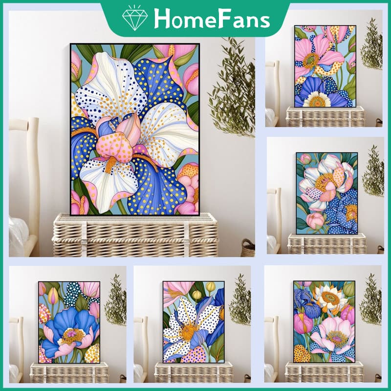 Ypdhfflores Manchadas 5D DIY Pintura Quadrada De Diamante Redondo Strass Ponto Cruz Decoração De Parede Para Casa Kits D
