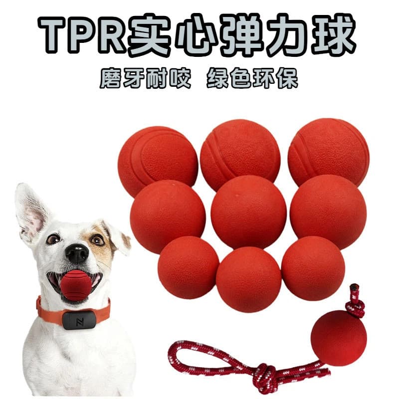 Bola de brinquedo para cachorro de estimação TPR Borracha Padrão Bola saltitante sólida Brinquedo Molar Suprimentos para