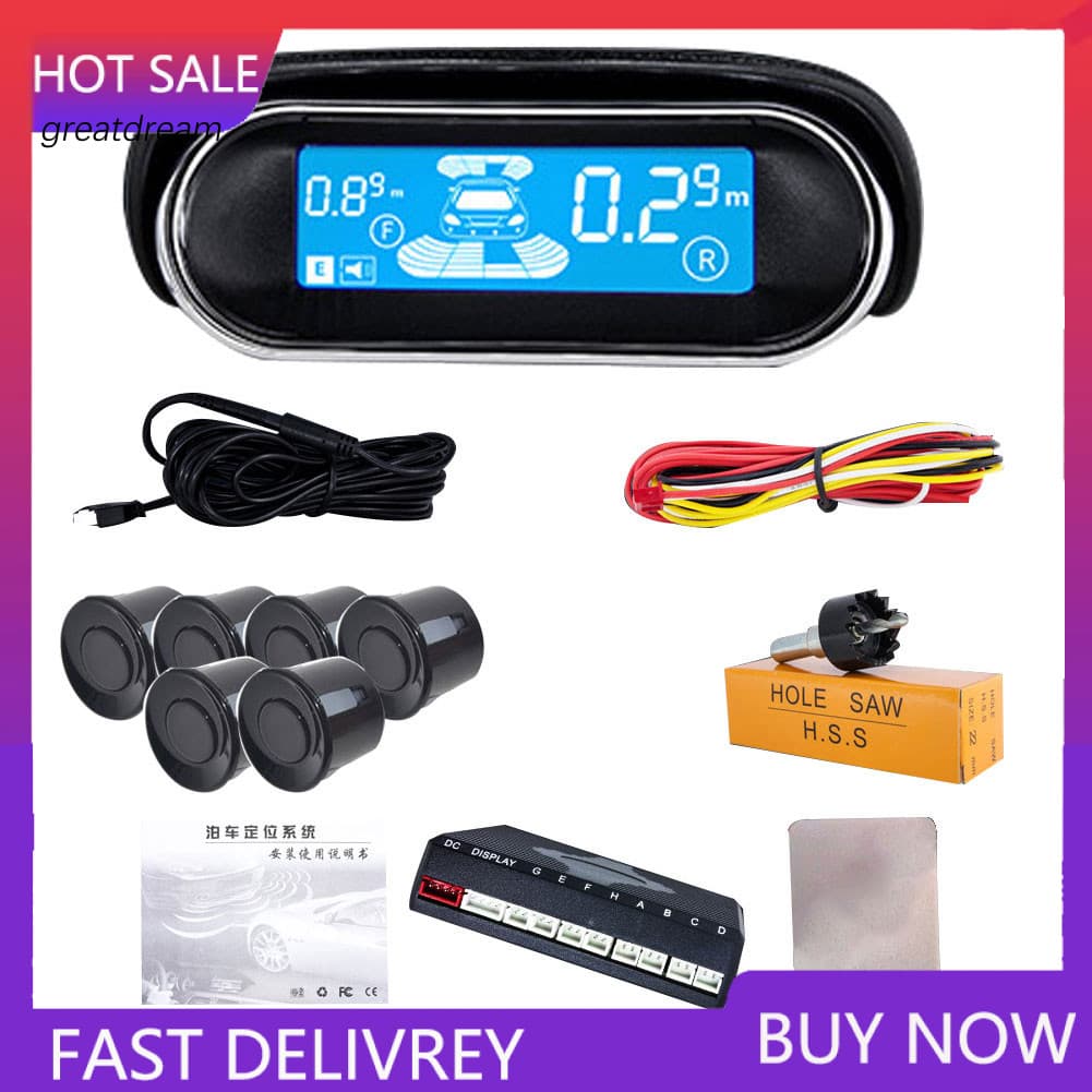 GR 2/4/6/8 Sensores De Estacionamento Carro Auto Invertendo Radar LCD Display Monitor Lateral Traseiro