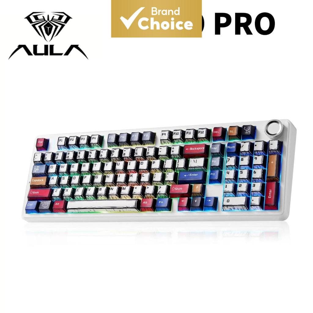 Teclado mecânico AULA F99 Pro sem fio, teclado para jogos com Bluetooth, intercambiável, personalizado com creme, para