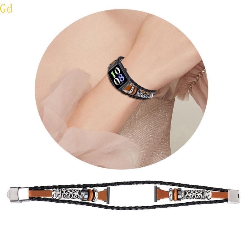 Gd Multicultural Beadwork Smartwatch Pulseira Couro Do Plutônio E Metal Relógio Apto Para A Dos Relógios 18 2