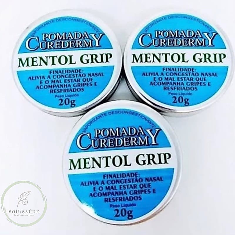 kIT COM 3 POMADA MENTOL GRIP - Curedermy 20g cada