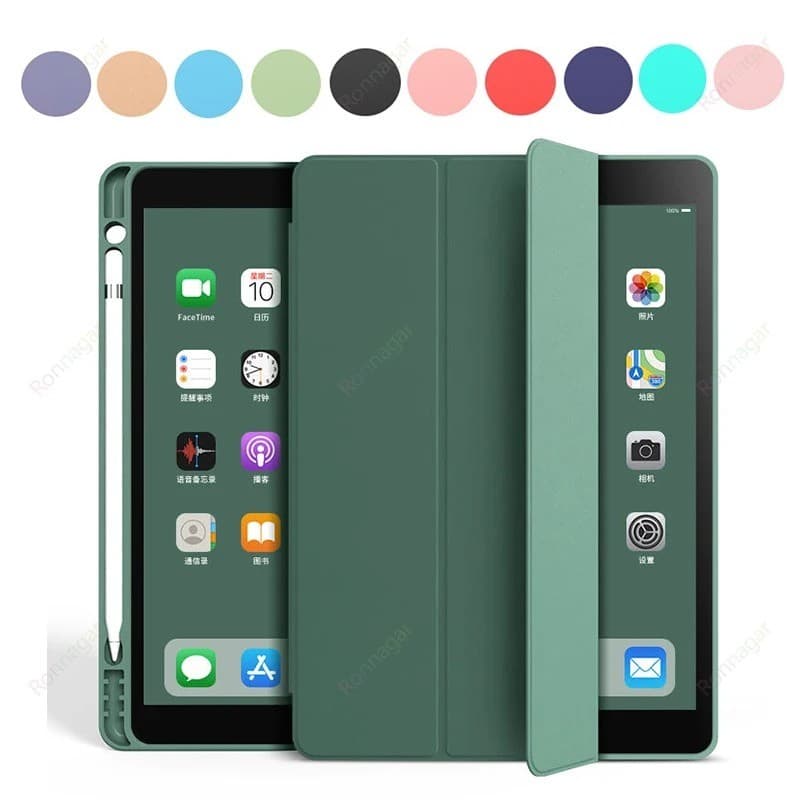 Capa iPad Magnetico Inteligente Com Slot De Canetas Compativel Ipad Mini Air 1 2 3 5 6 Pro10 5 7 8 9 Qualidade Premium