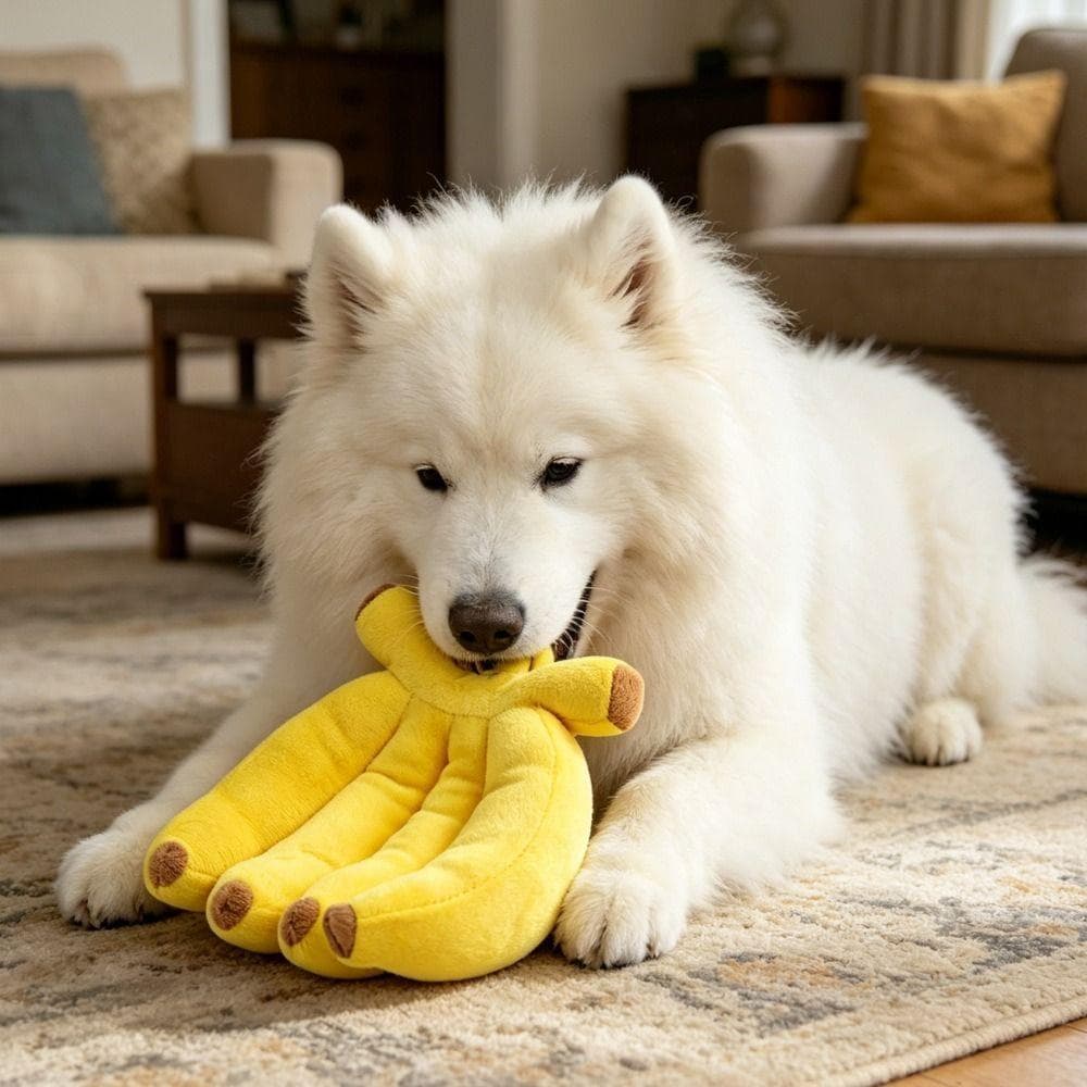 Brinquedo De Cachorro Estridente ZHDYEB , Pelúcia Amarelo Para Mastigar Banana , Brinquedos Interativos Criativos E Maci