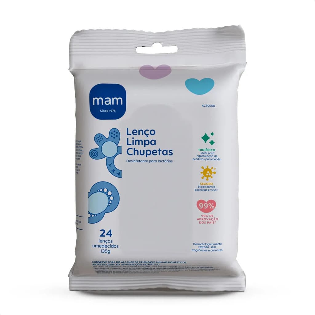 Lenço Limpa Chupetas Mam Higiene Segura Do Seu Bebê