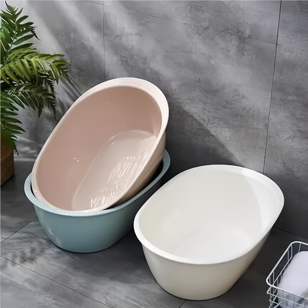 Banheira para bebês de 0 a 3 anos, banheira retangular de plástico para bebês, bacia grande dedicada, espessada, Oval, l