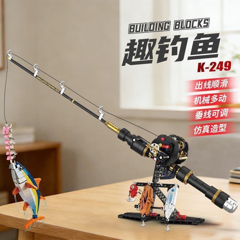E1AI 1.000 peças de blocos de montar Lego, roda em forma de gota d'água, vara de pesca, blocos de montar, brinquedos de 