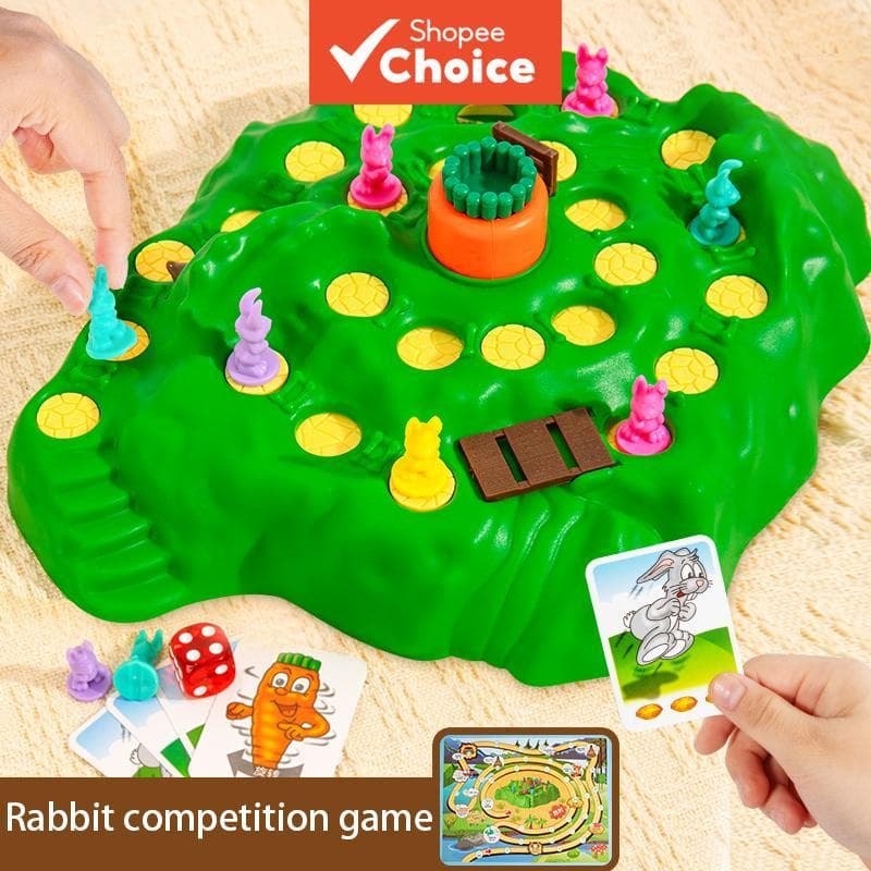 Jogo de Tabuleiro Funny Bunny Trap, Jogo Competitivo Multiplayer de Rabanete para Família, Brinquedo Educativo