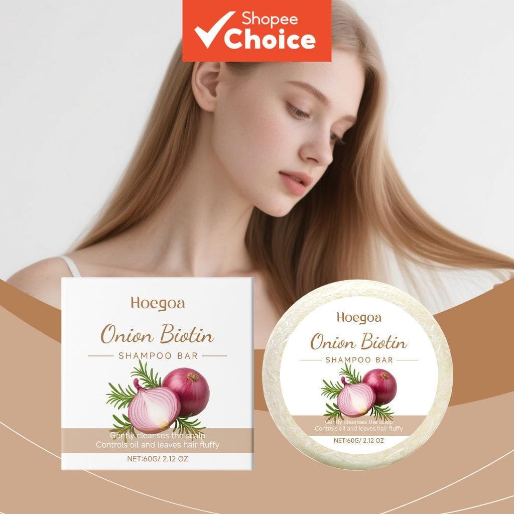 Barra de Shampoo de Biotina de Cebola Hidratante, Barra de Shampoo Sólido para Fortalecimento e Alívio de Cabelos Secos,
