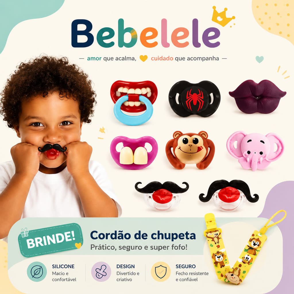 Chupeta para Bebê, Chupeta Personalizada com Design Divertido, Presente de Aniversário SJNY Q6L6 FC3B 19IZ