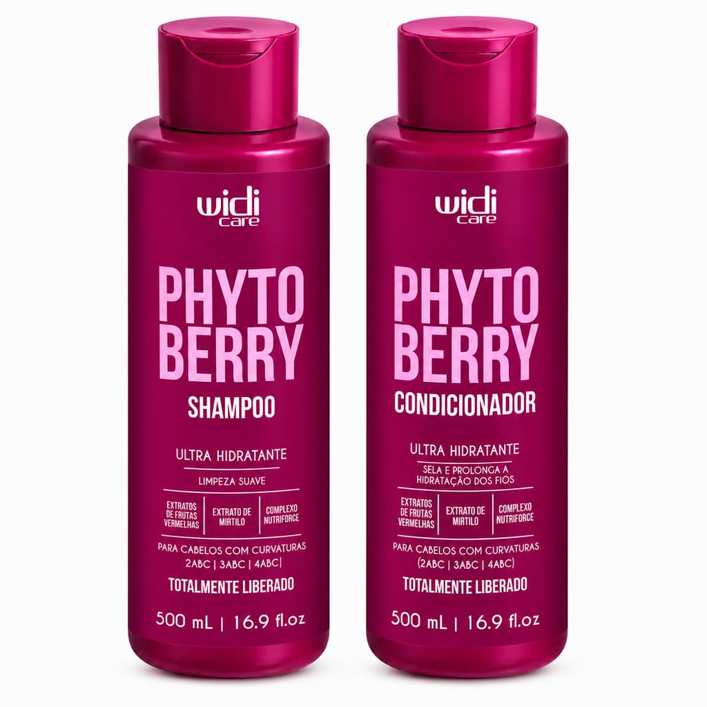 Kit Widi Care Phytoberry Ultra Hidratante Shampoo 500ml + Condicionador 500ml