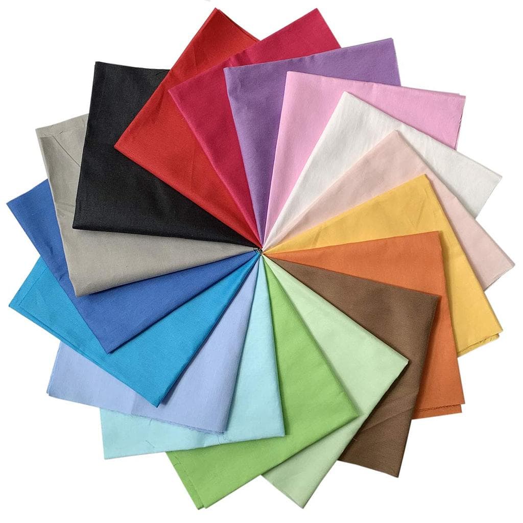 Conjunto com 17 unidades de retalhos de tecido liso, patchwork, algodão, tecido cortado, DIY, artesanato, conjunto com 17 cores, 30 × 30 cm
