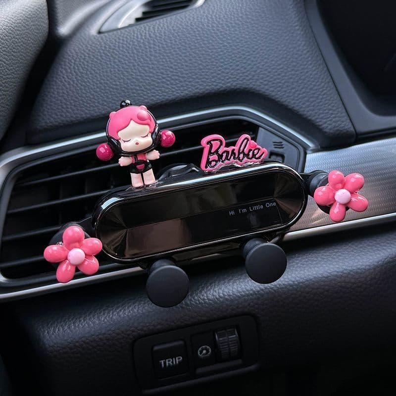 Bonito dos desenhos animados suporte do telefone do carro quadro de suporte de navegação saída de ar do carro feminino H