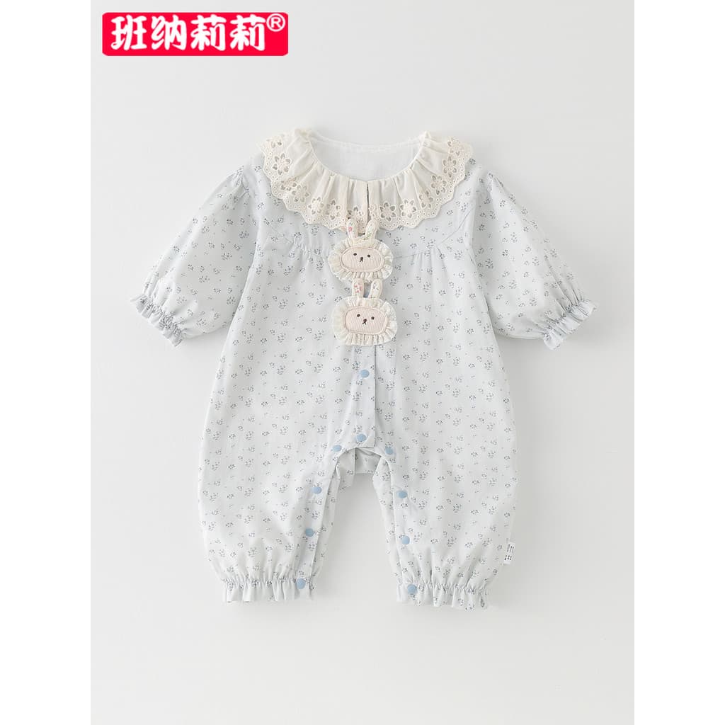 Bebê bebê roupas de algodão puro roupas de outono bebê menina macacão primavera outono mês inteiro cem dias Outing roupa